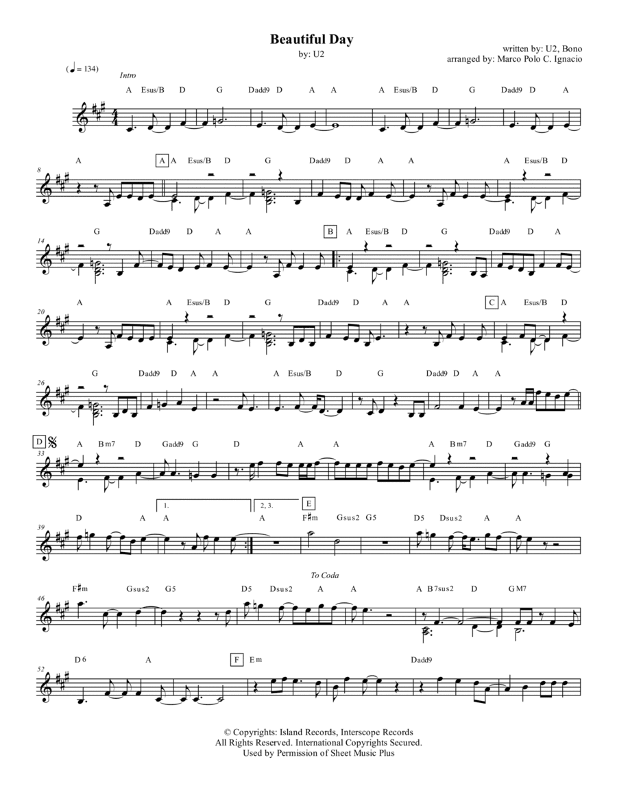 Beautiful Day (arr. Marco Polo C. Ignacio)