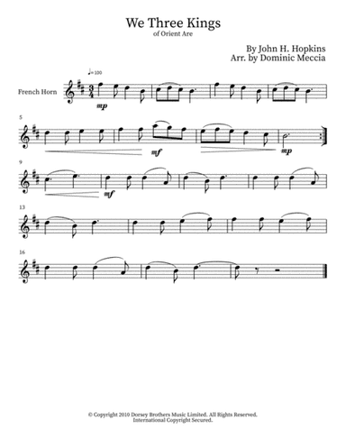 We Three Kings Of Orient Are (arr. Dominic Meccia)