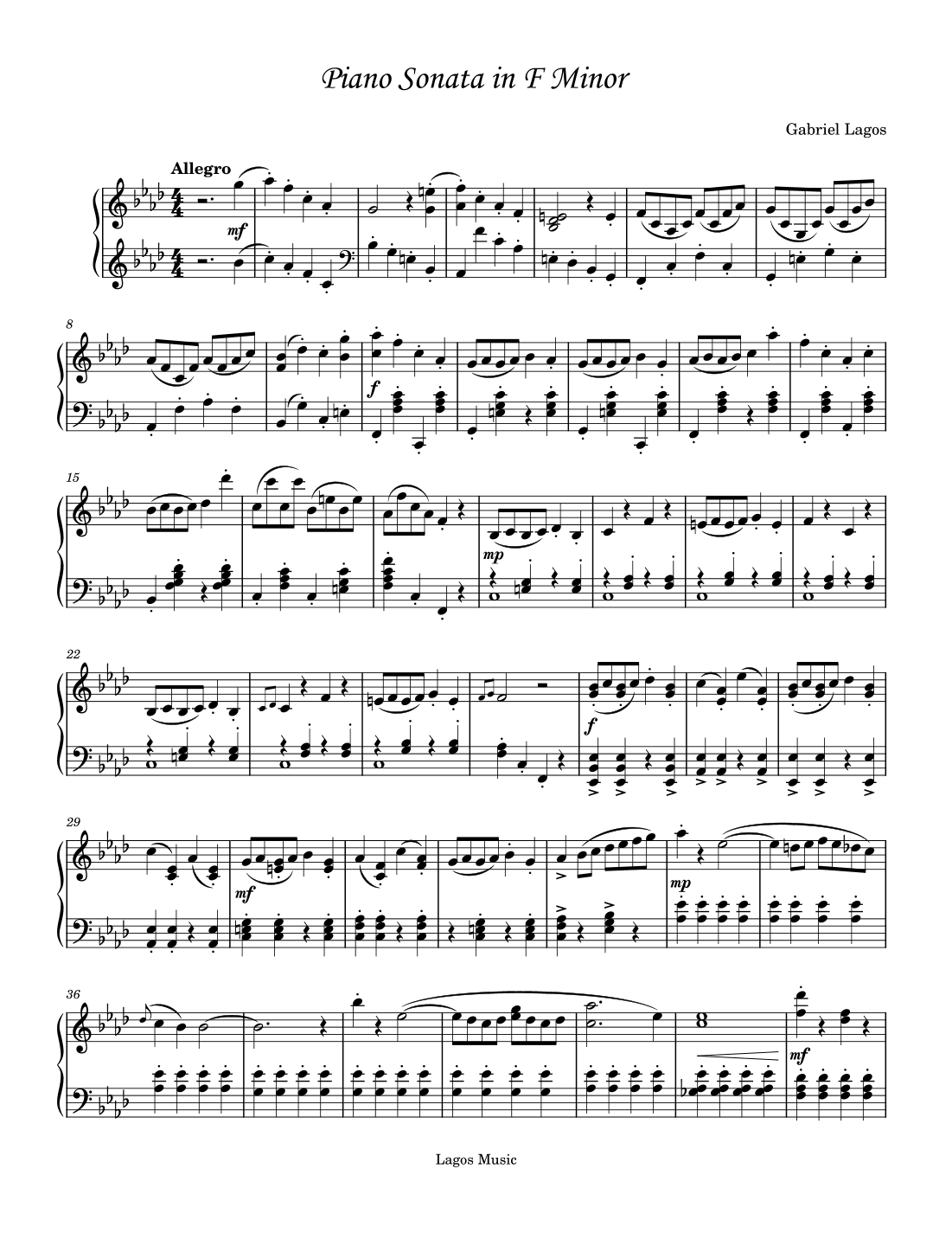 Piano Sonata in F Minor - Complete
