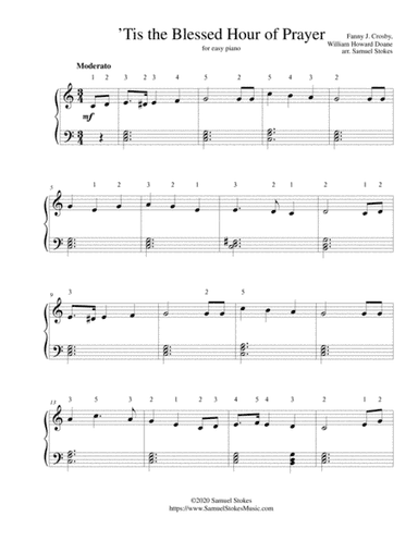 'Tis the Blessed Hour of Prayer - for easy piano (arr. Samuel Stokes)