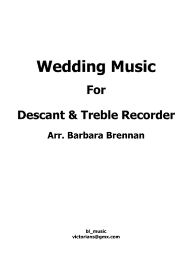 Wedding Music for Soprano and Alto Recorder (arr. Barbara Brennan)