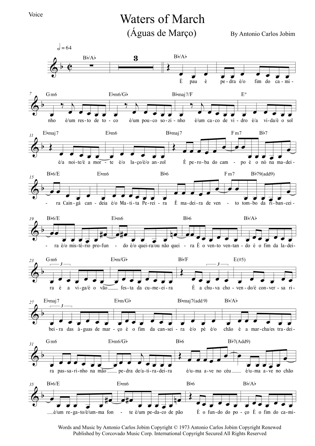 Águas De Março (waters Of March) (arr. Leo Silva)