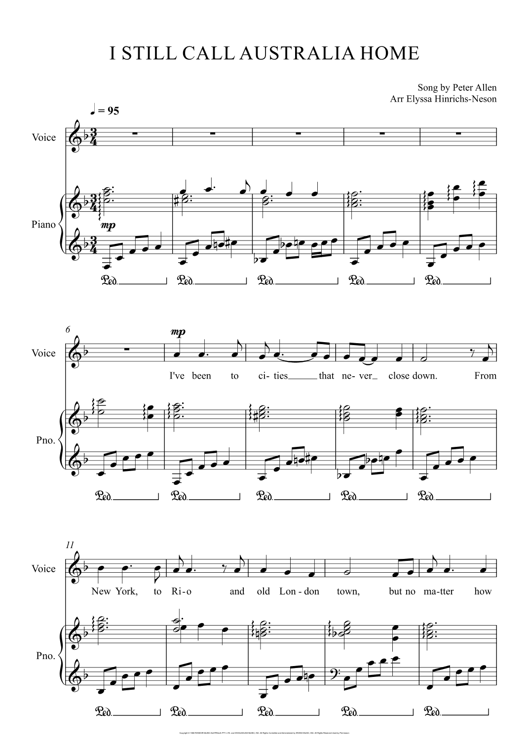 I Still Call Australia Home (arr. Elyssa Hinrichs-Nelson)
