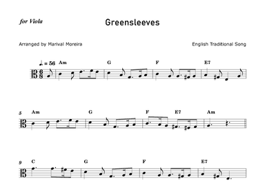 Greensleeves - Viola solo (arr. Marival Moreira)