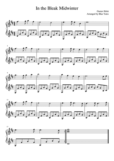 In The Bleak Midwinter (Gustav Holst) (arr. Blue Yates)