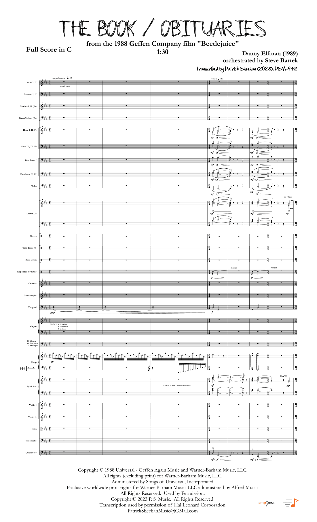 The Book! / Obituaries (arr. Patrick Sheehan)