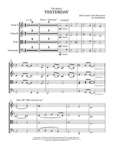 Yesterday (arr. Jeff Perholtz)