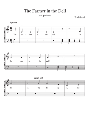 The Farmer in the Dell (easy piano) (arr. Rebekah Henry)