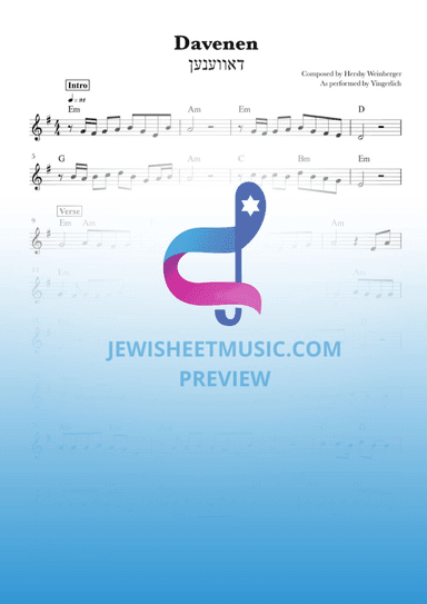 Davenen. Mi anochi. Easy lead sheet