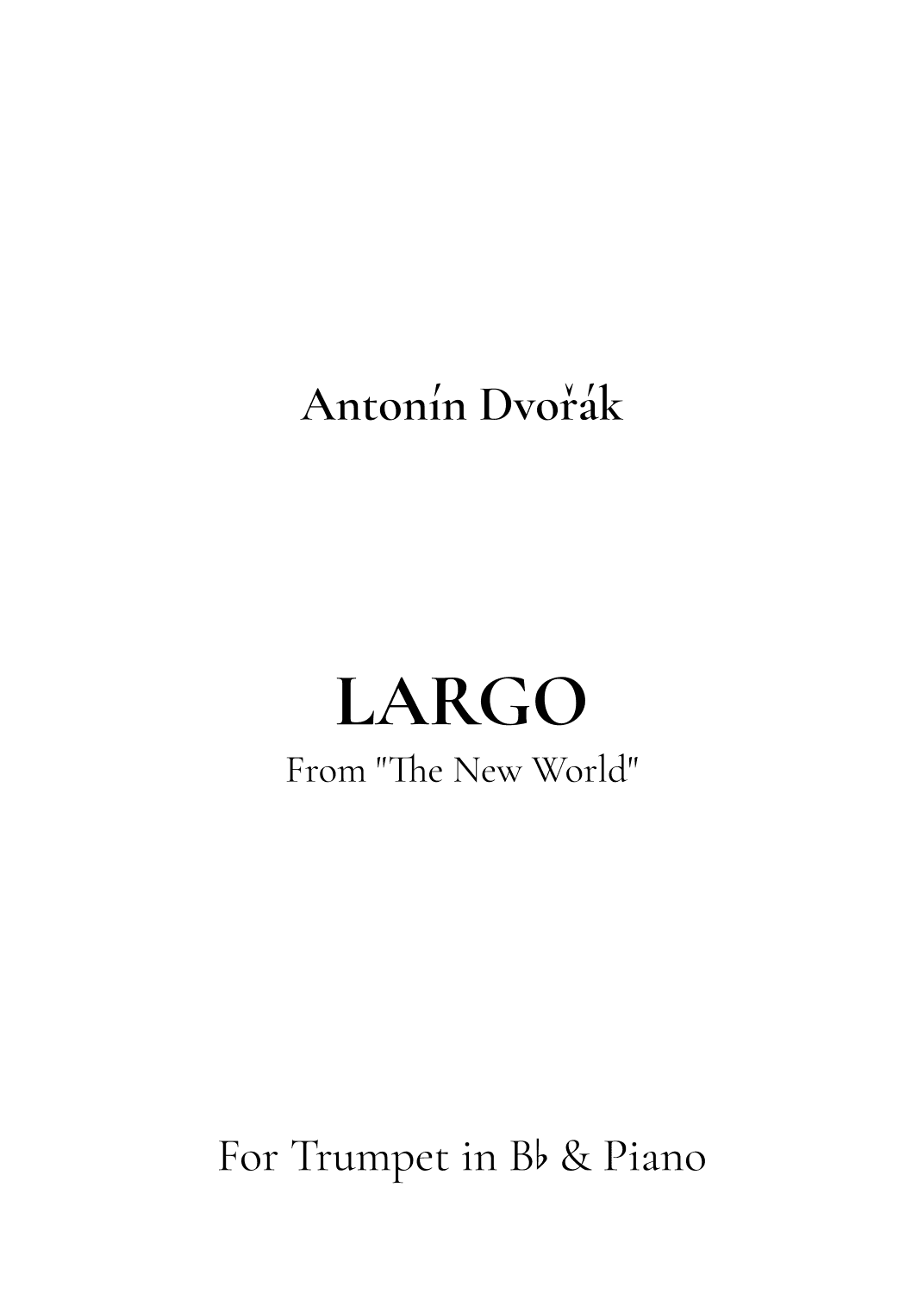 Largo, From Symphony No. 9 "The New World" (arr. Jireh J.)