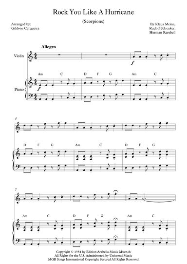 Rock You Like A Hurricane (arr. Gildson Cerqueira)