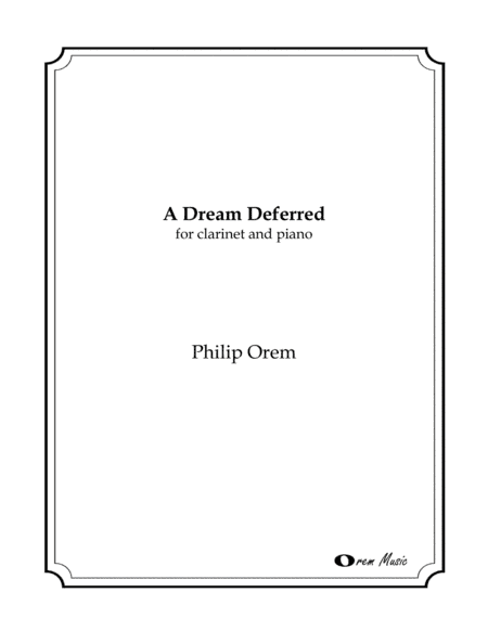 A Dream Deferred - piano reduction and part
