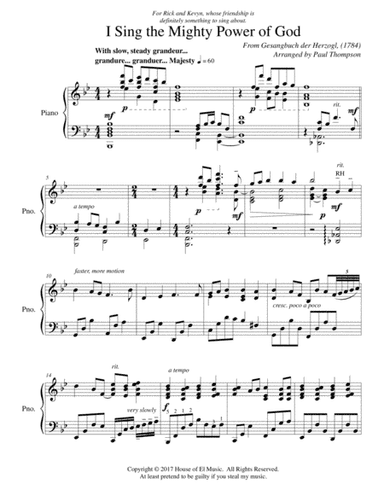 I Sing the Mighty Power of God (arr. Paul Thompson)
