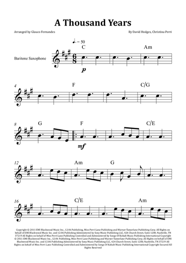 A Thousand Years (arr. Glauco Fernandes)