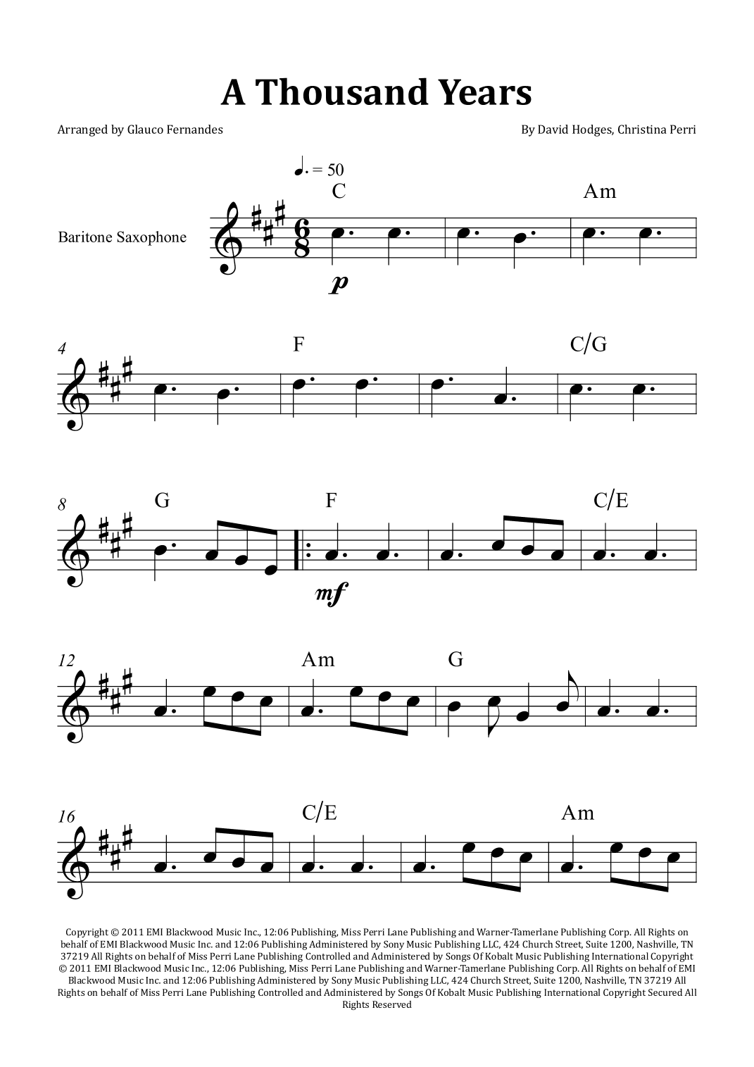 A Thousand Years (arr. Glauco Fernandes)
