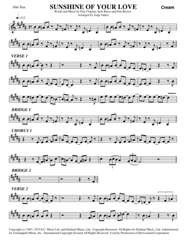 Sunshine Of Your Love (arr. Jorge Juárez)