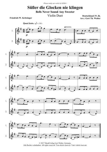 Bells Never Sound Any Sweeter (arr. Gert Th. Walter)