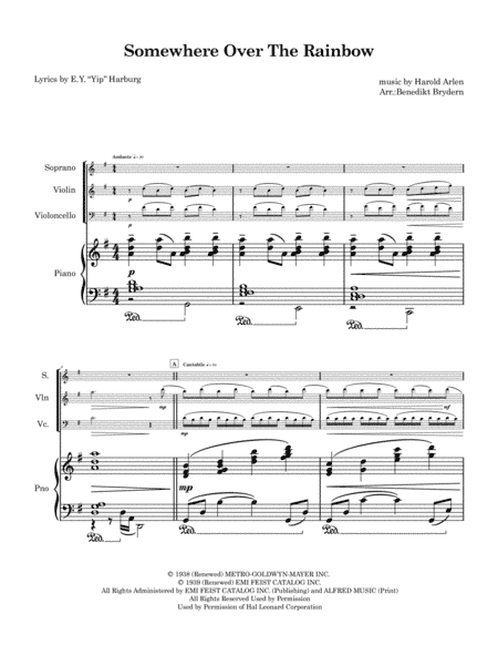 Over The Rainbow (from The Wizard Of Oz) (arr. Benedikt Brydern)