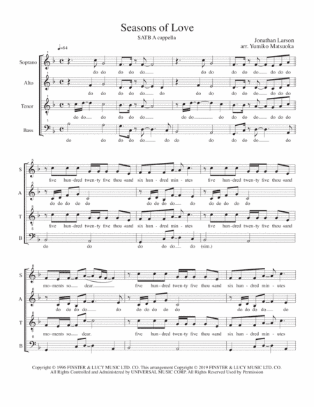 Seasons Of Love (arr. Yumiko Matsuoka)