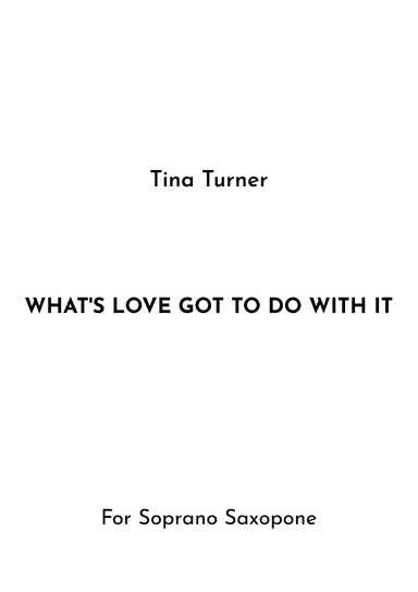What's Love Got To Do With It (arr. Jireh J.)