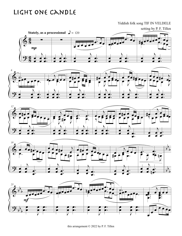 Light One Candle (arr. P. F. Tillen (2022))