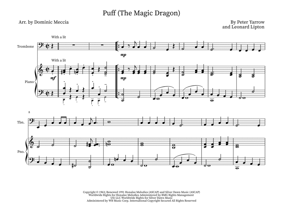 Puff The Magic Dragon (arr. Dominic Meccia)