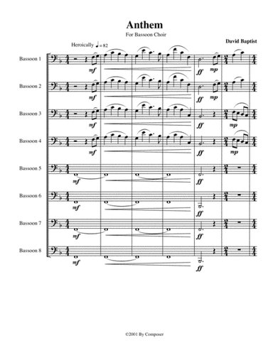Anthem for Bassoon or Low Brass Choir