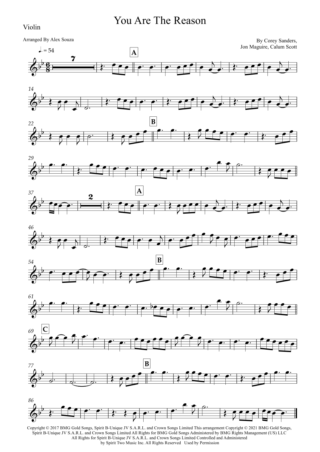 You Are The Reason (arr. Alex Souza)