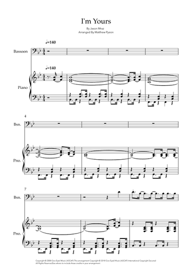 I'm Yours (arr. Matthew pyeon)