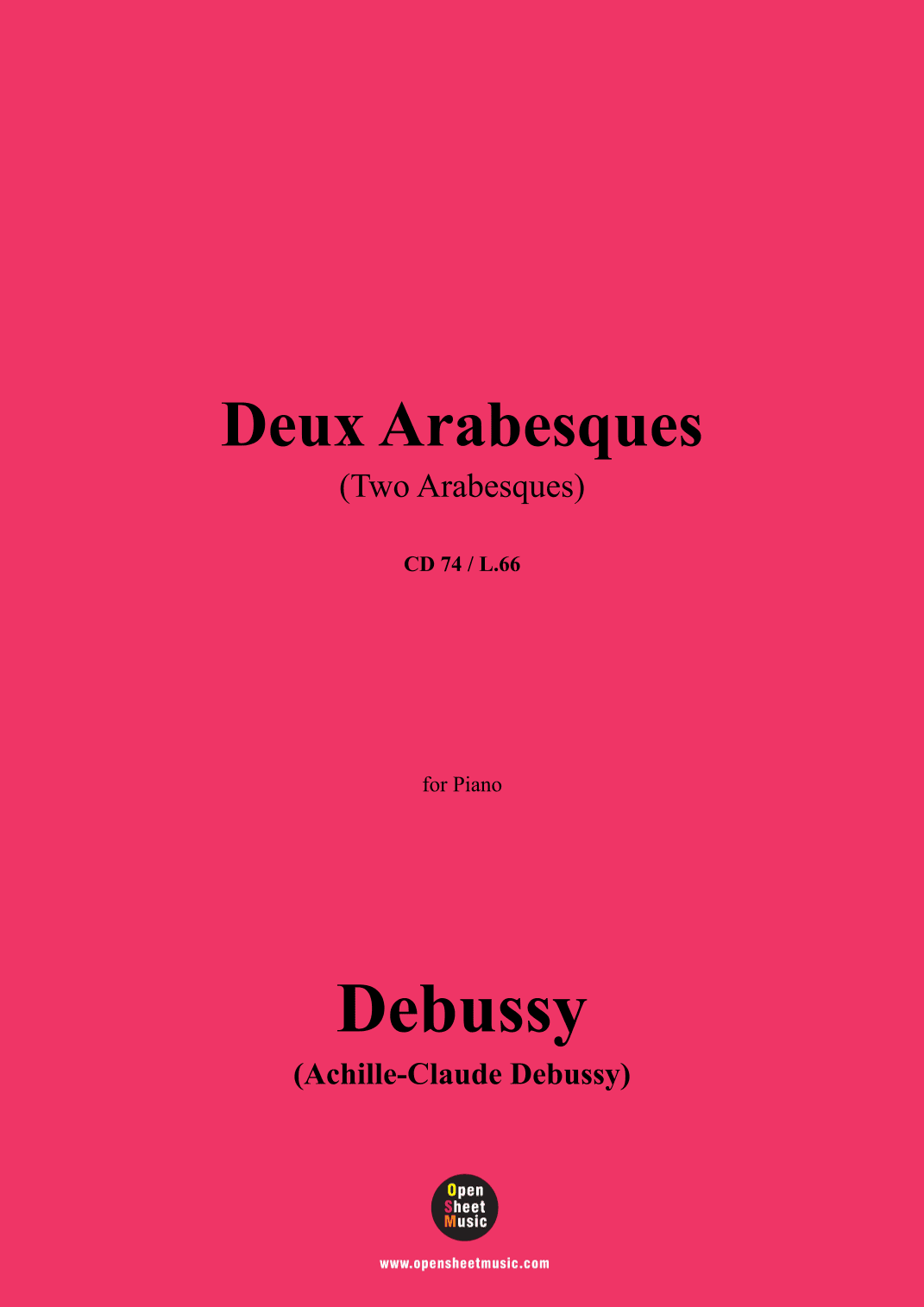 Debussy-Two Arabesques(Deux Arabesques),CD 74;L.66 (arr. OSM Press)
