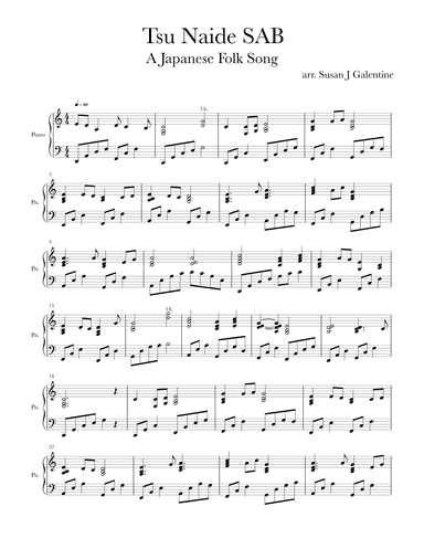 Tsu Naide SAB piano only score