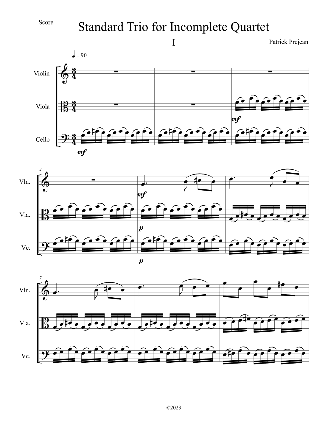 Standard Trio for Incomplete Quartet