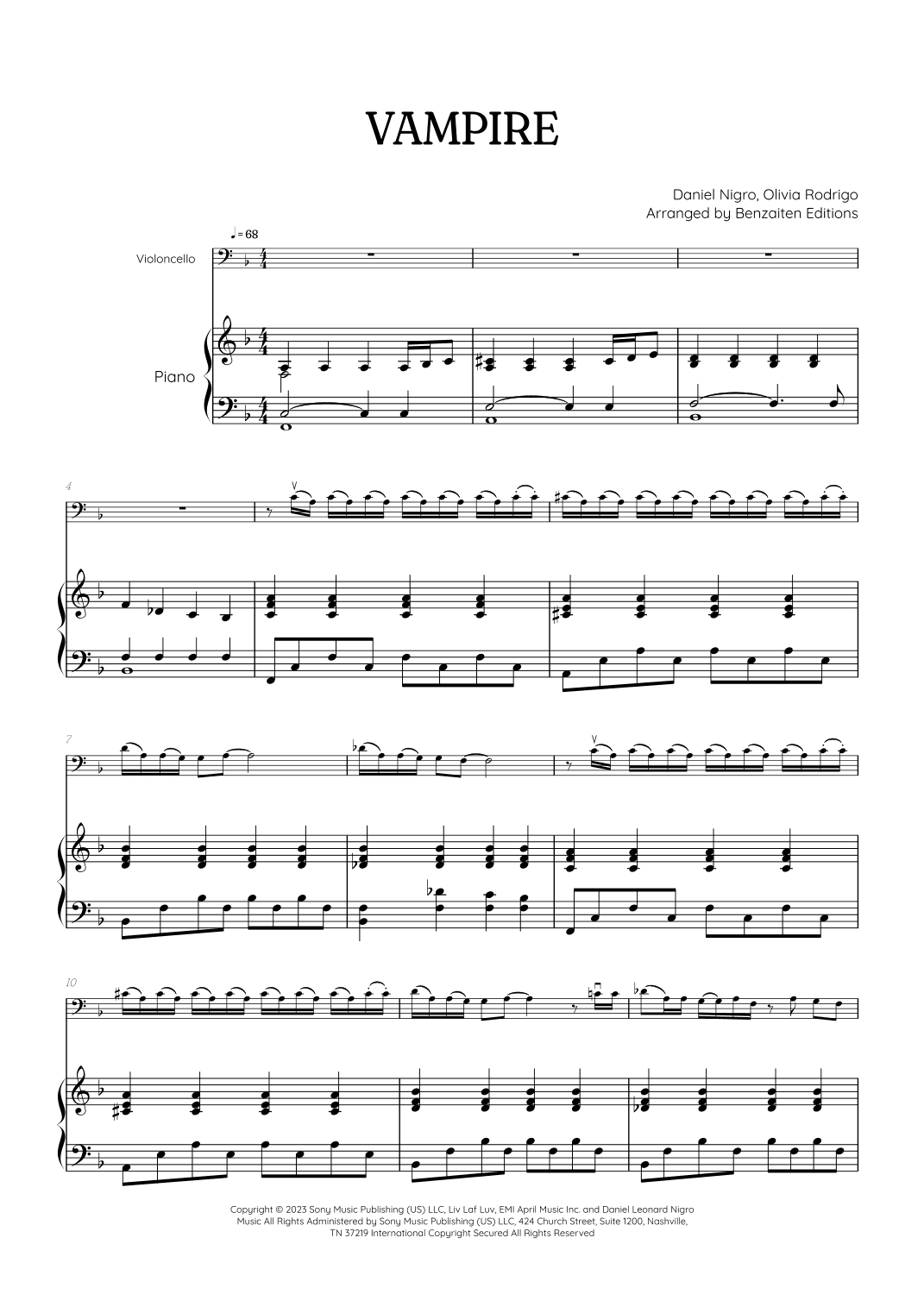 Vampire (arr. Benzaiten Editions)