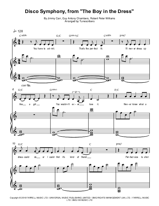 Disco Symphony, from "The Boy in the Dress" (arr. Tunescribers)
