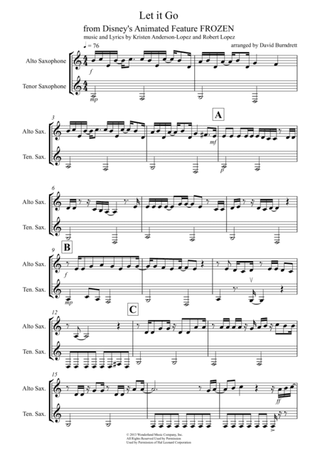 Let It Go (from Frozen) (arr. David Burndrett)