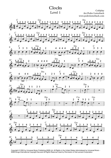 Clocks (arr. Pedro Lutterbach)