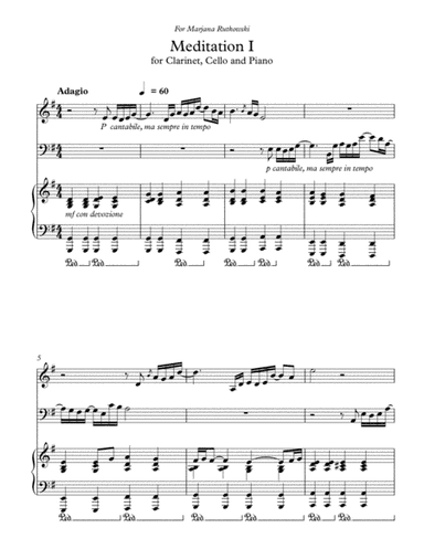 Meditation, for Clarinet, Cello and Piano