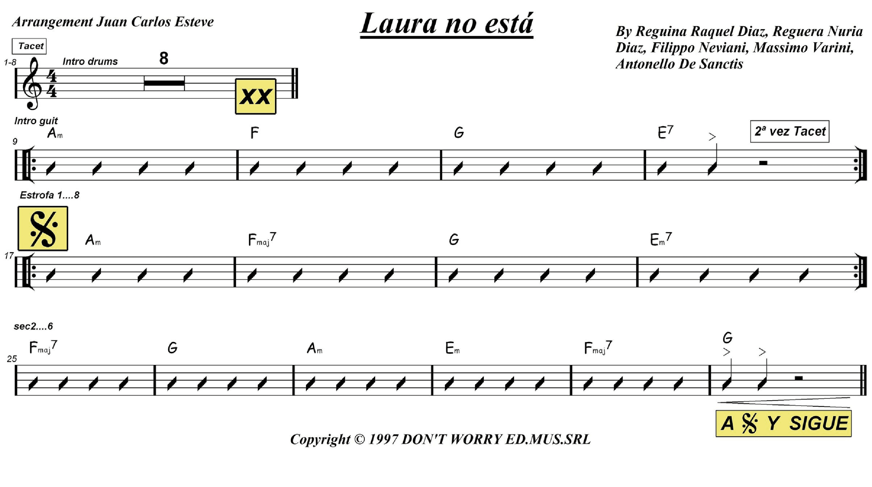 Laura No Esta (arr. juan carlos esteve / Gran Coda)