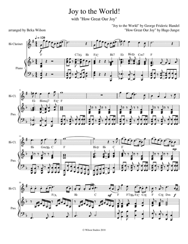 Joy to the World/How Great Our Joy--clarinet solo (arr. Beka Wilson)