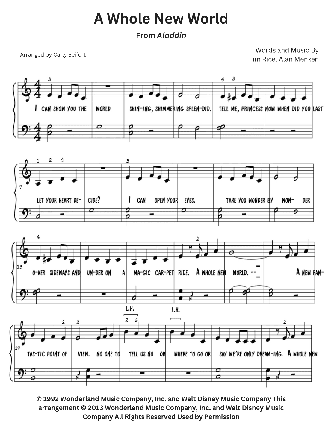 A Whole New World (arr. Carly Seifert)