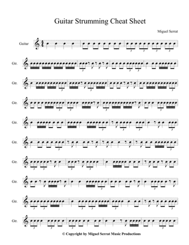 Guitar Strumming Cheat Sheet