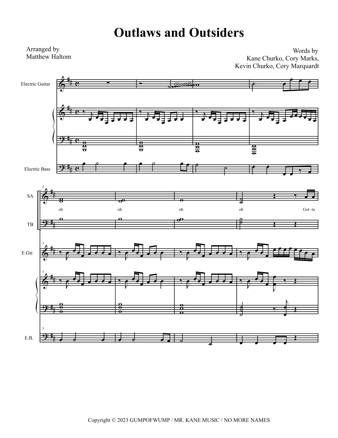 Outlaws And Outsiders (arr. Matthew Haltom)