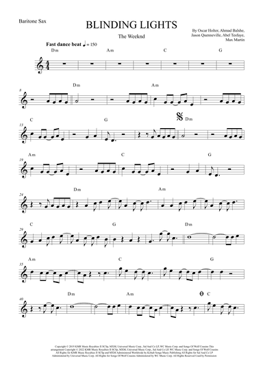 Blinding Lights (arr. The Sheet Music Library)
