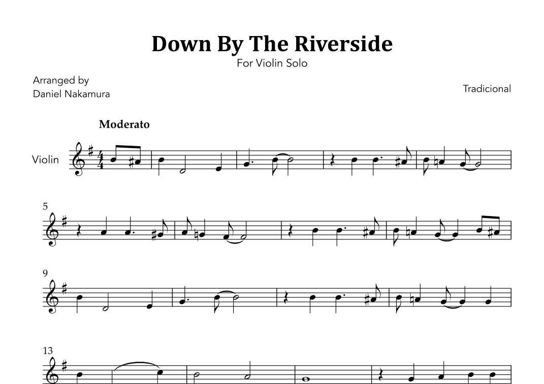 Down By The Riverside (For Violin Solo) (arr. Daniel Nakamura)