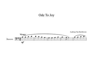 Ode To Joy - Ludwig Van Beethoven (Bassoon) (arr. Digital Book Music)