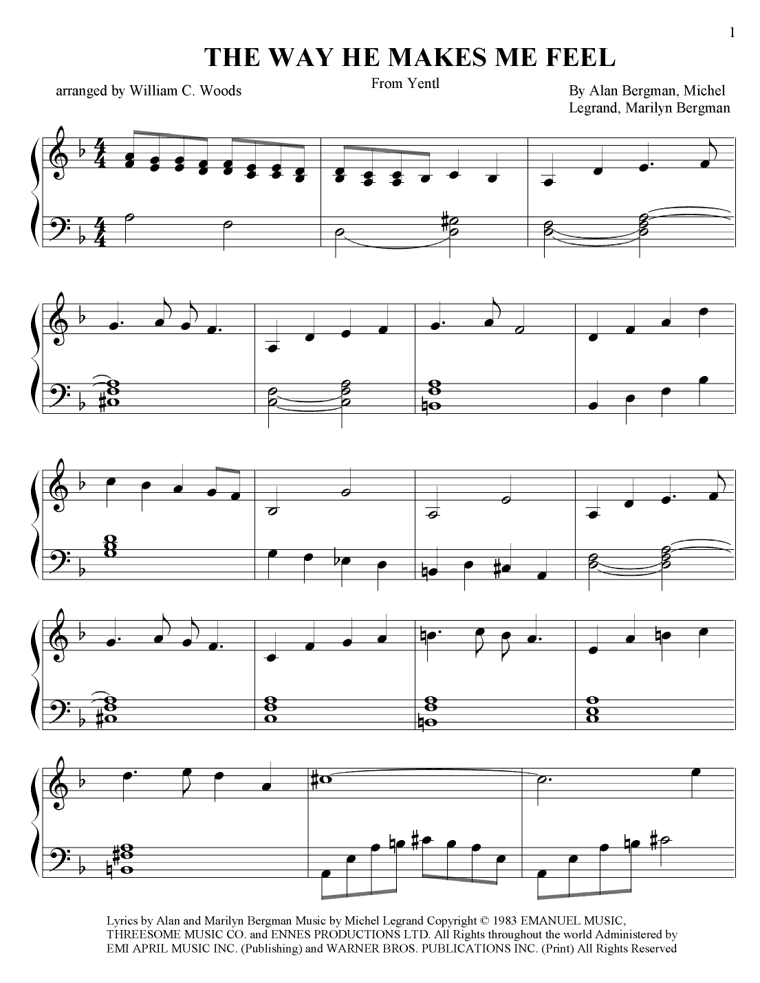 The Way He Makes Me Feel (arr. William C. Woods)