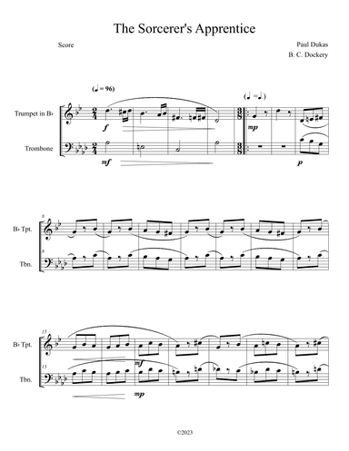 The Sorcerer's Apprentice (Trumpet and Trombone Duet) (arr. B. C. Dockery)