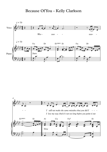 Because Of You (arr. Pineapplechord)