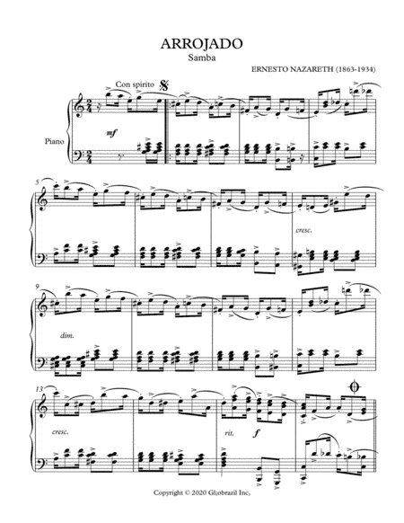 ARROJADO (arr. Globrazil Inc)
