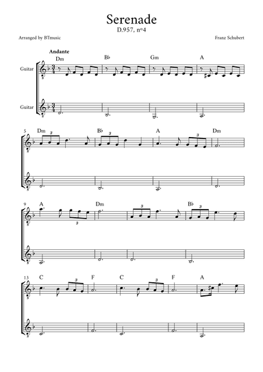Serenade (D.957, n.4) - Schubert (arr. BTmusic)